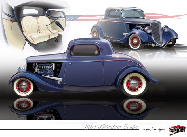 1934 Ford 3-Window Coupe EcoBoost Hot Rod