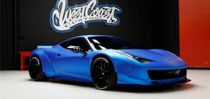 Justin Bieber Ferrari 458 Italia blue