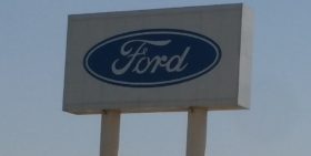 Ford logo in their auto plant