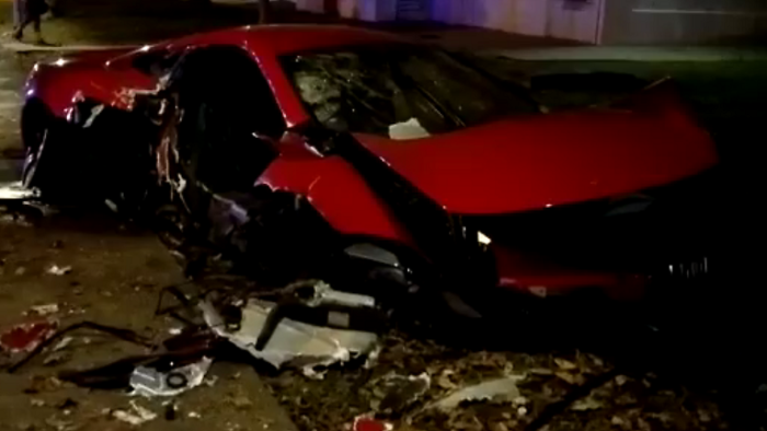 McLaren sports car crashed in Yishun, Singapore