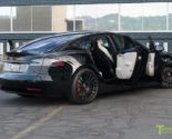 Black Tesla Model S P100D gloss carbon fiber