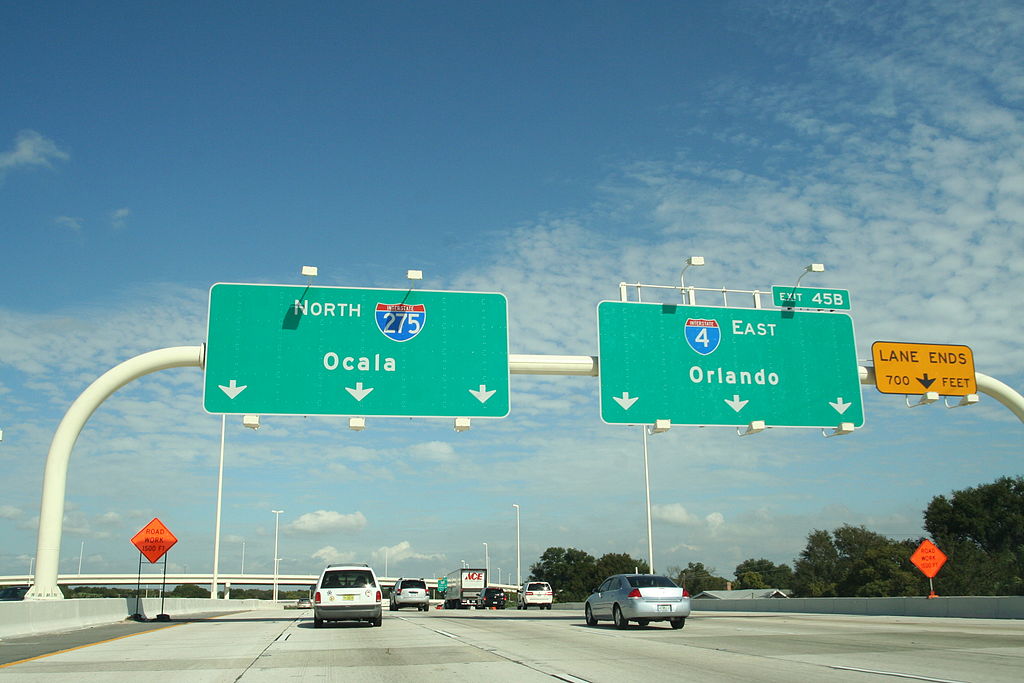 Florida highway I-4 and I-275
