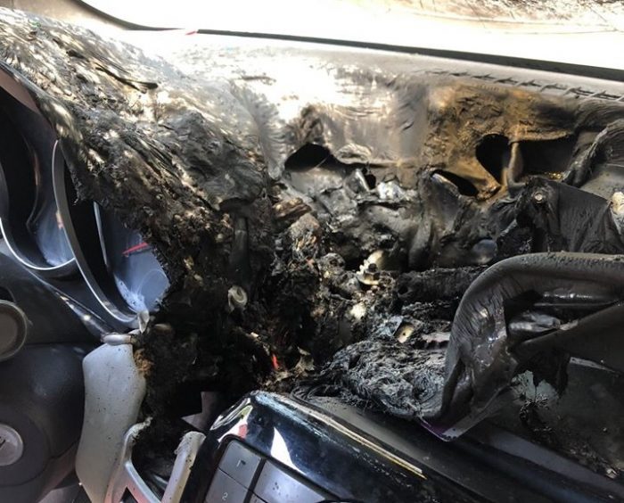 Hand sanitizer ignited in car in Waukegan