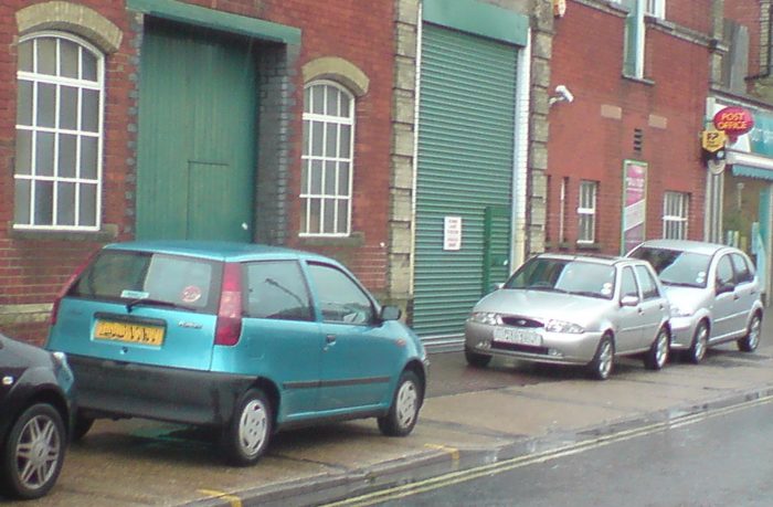 Pavement parking in Cauldwell Hall Road, Ipswich, England