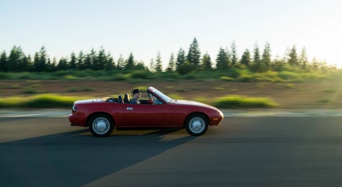 car driving on a road