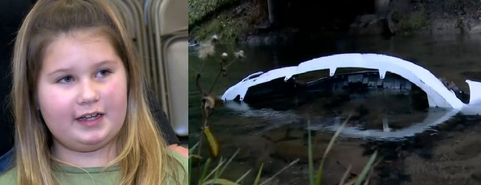 7 year old girl saves her family after crash in Kermit, West Virginia