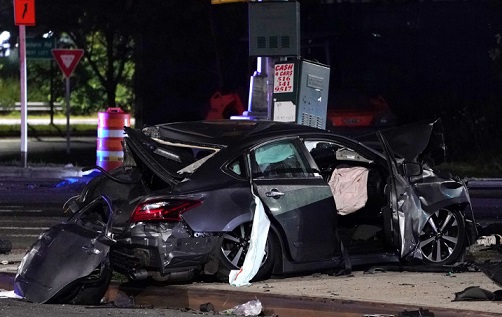 Two-car crash in Queens, New York City